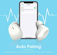Load image into Gallery viewer, Wireless Earbuds, HiFi Stereo Volume Control Cordless Earbuds with Microphone Portable Charging Case for iPhone, Android, Windows - Linden & Burk
