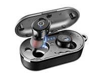 Load image into Gallery viewer, 5.0 Wireless Bluetooth Earbuds with Wireless Charging Case IPX8 Waterproof TWS Stereo Headphones in Ear Built in Mic Headset Premium Sound with Deep Bass for Sport Black - Linden & Burk