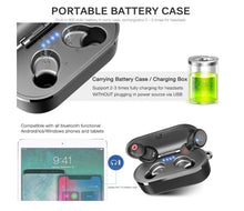 Load image into Gallery viewer, 5.0 Wireless Bluetooth Earbuds with Wireless Charging Case IPX8 Waterproof TWS Stereo Headphones in Ear Built in Mic Headset Premium Sound with Deep Bass for Sport Black - Linden & Burk
