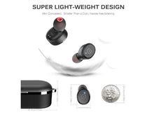 Load image into Gallery viewer, 5.0 Wireless Bluetooth Earbuds with Wireless Charging Case IPX8 Waterproof TWS Stereo Headphones in Ear Built in Mic Headset Premium Sound with Deep Bass for Sport Black - Linden & Burk