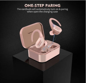 Bluetooth 5.0 Wireless Earbuds, Truly Wireless Sport Headphones IPX5 Waterproof Wireless Earphones 50H Cycle Play Time,with Charging Case 1000mAh Built-in Microphone-Rose Gold - Linden & Burk
